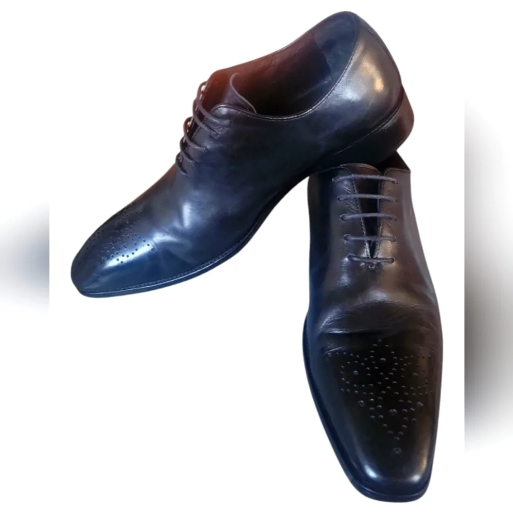 Maison Forte Kyoto Men's Black Leather Oxford Dress Shoes Sz 9